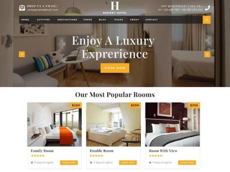 Báo giá thiết kế website khách sạn Báo giá thiết kế website khách sạn