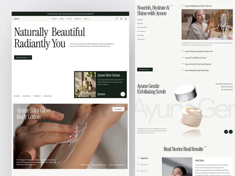 Các landing page về mỹ phẩm đẹp Các landing page về mỹ phẩm đẹp