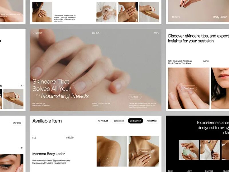 Các landing page về mỹ phẩm Các landing page về mỹ phẩm