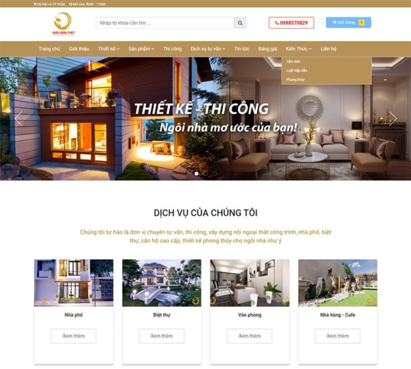 Dịch vụ thiết kế website ngoại thất