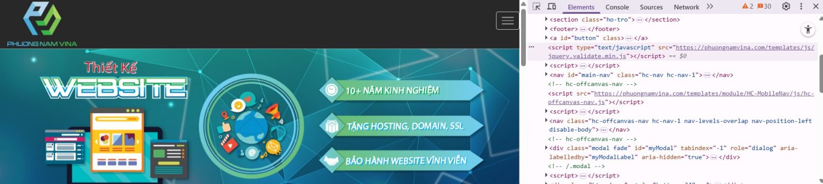 Kiểm tra ngôn ngữ lập trình của website