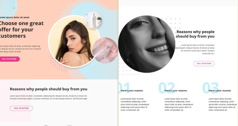 Landing page về mỹ phẩm đẹp Landing page về mỹ phẩm đẹp