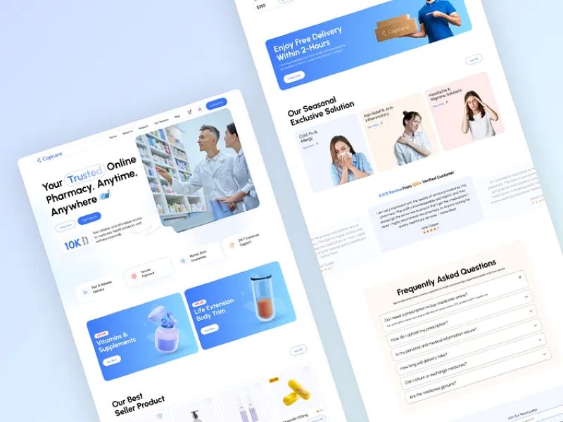 Mẫu landing page dược phẩm, thực phẩm chức năng chuẩn y tế Mẫu landing page dược phẩm, thực phẩm chức năng chuẩn y tế