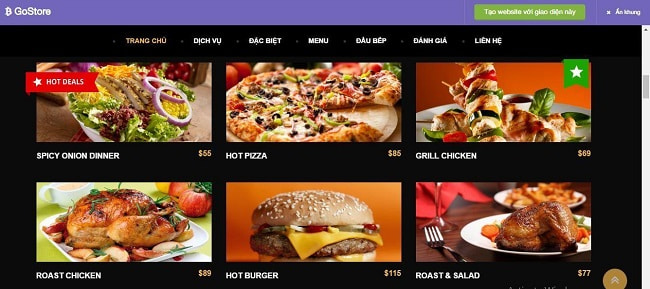 thiết kế web nhà hàng chuẩn seo
