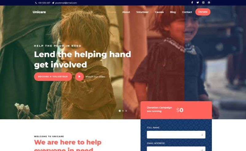 Thiết kế web tổ chức từ thiện