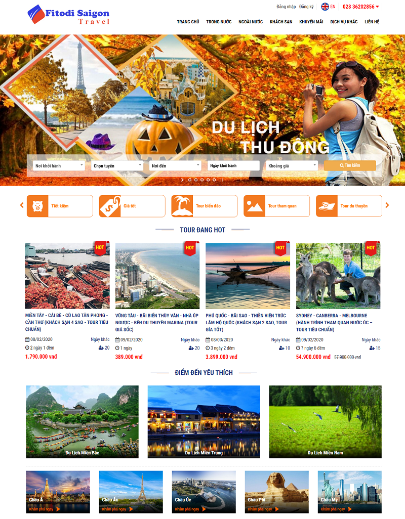 Thiết kế website công ty du lịch