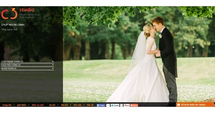 thiết kế website studio ảnh viện áo cưới