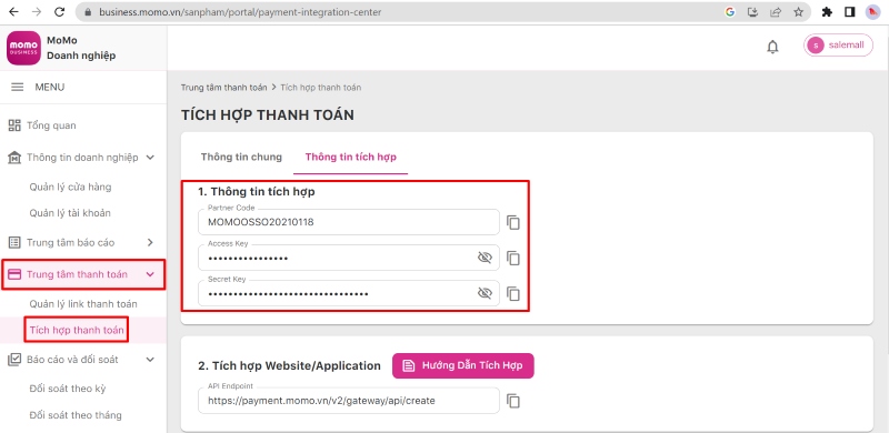 Tích hợp thanh toán momo vào website