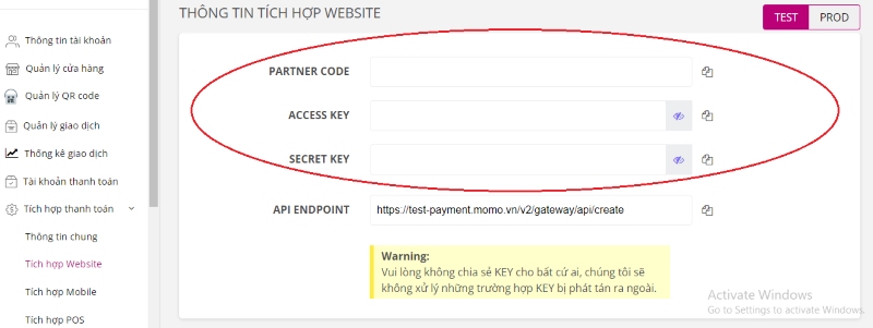 Tích hợp thanh toán momo vào web