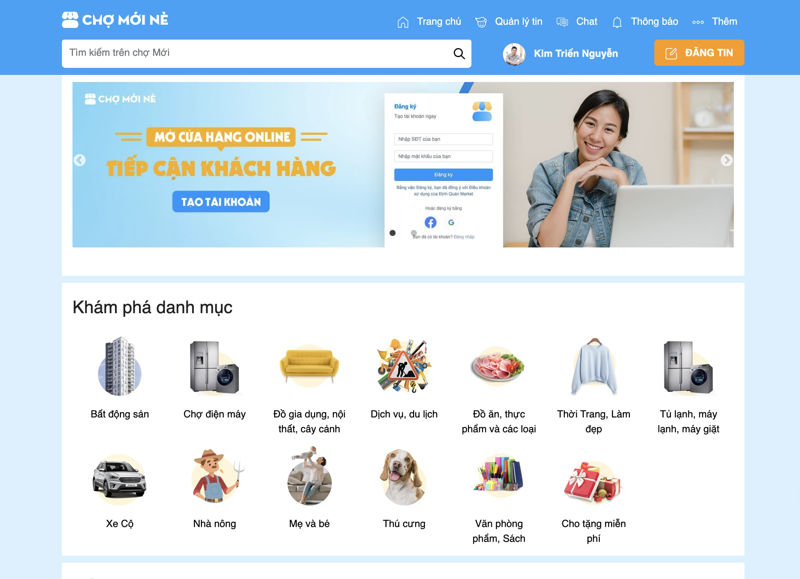 Tính năng web rao vặt