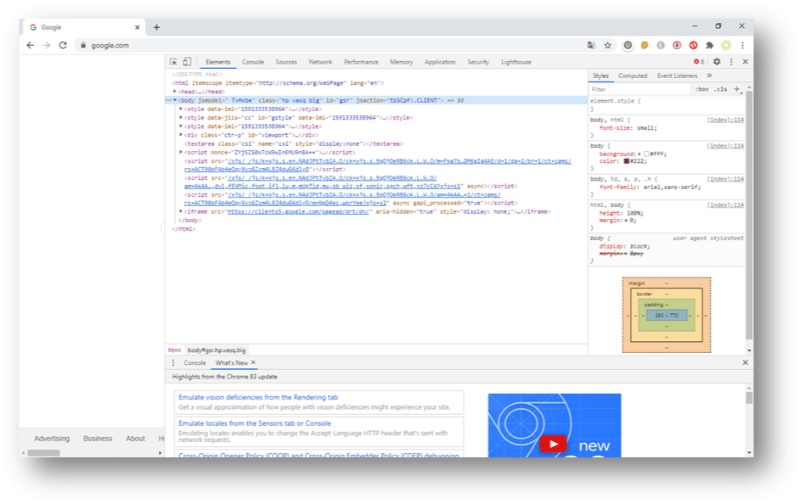 Xem mã nguồn bằng developer tools